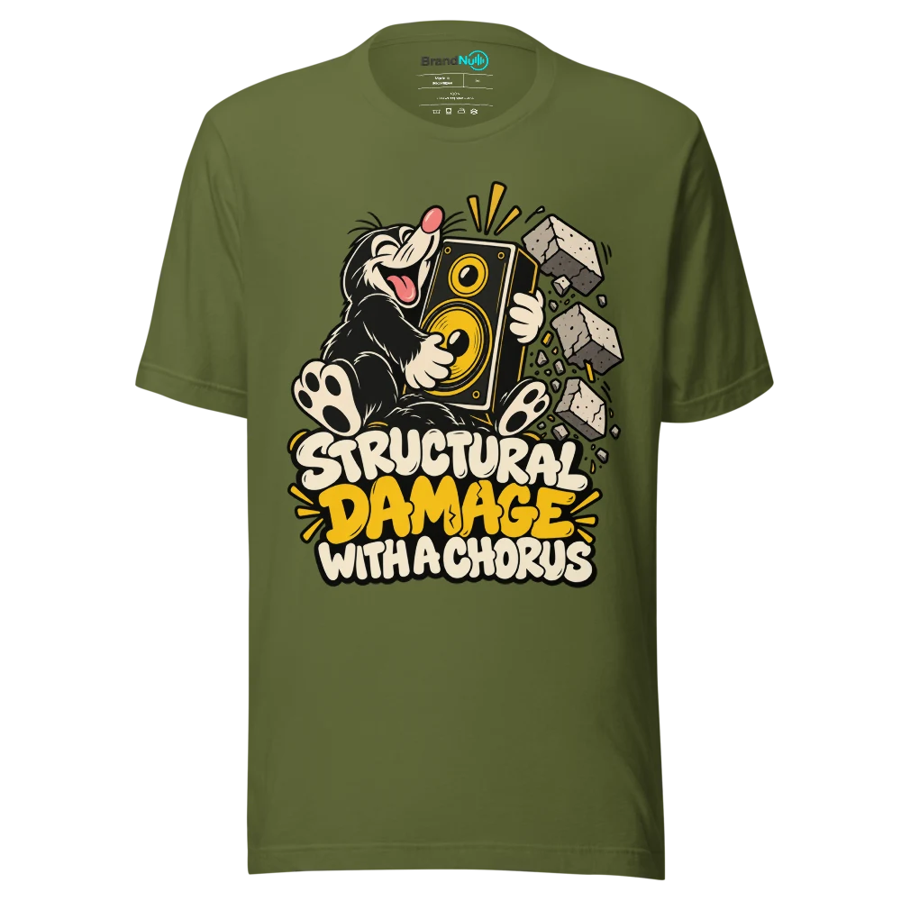 STRUCTURAL DAMAGE WITH A CHORUS T Shirt Olive Front