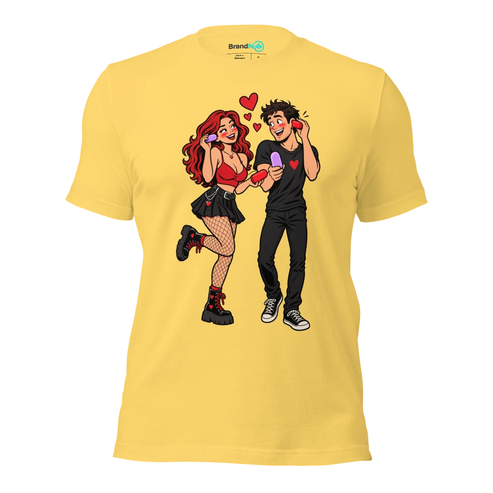I MET MY SOULMATE IN THE EARPLUG QUEUE T Shirt Yellow Front