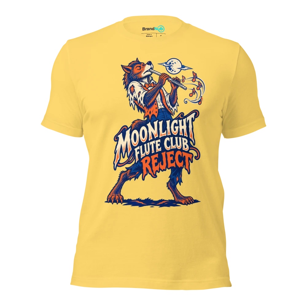 MOONLIGHT FLUTE CLUB REJECT T Shirt Yellow Front