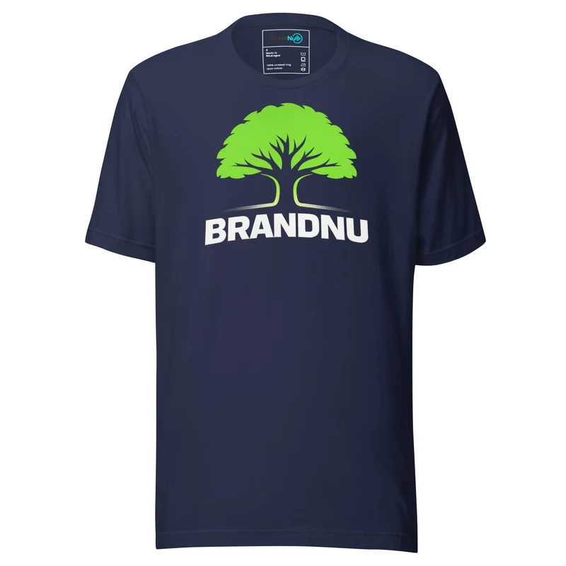 BrandNu Solid Roots – Green Screen Rave Tee - Navy