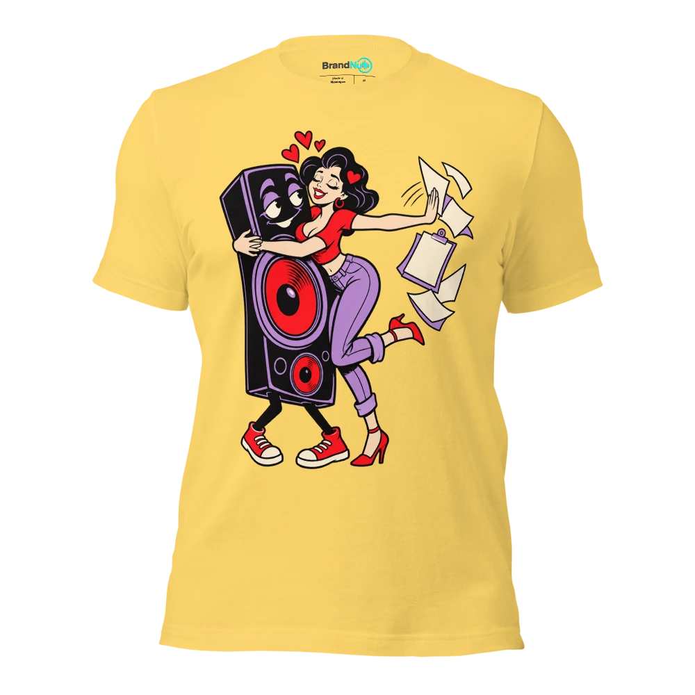 I FELL FOR YOUR BASSLINE NOT YOUR LIFE PLAN T Shirt Yellow Front