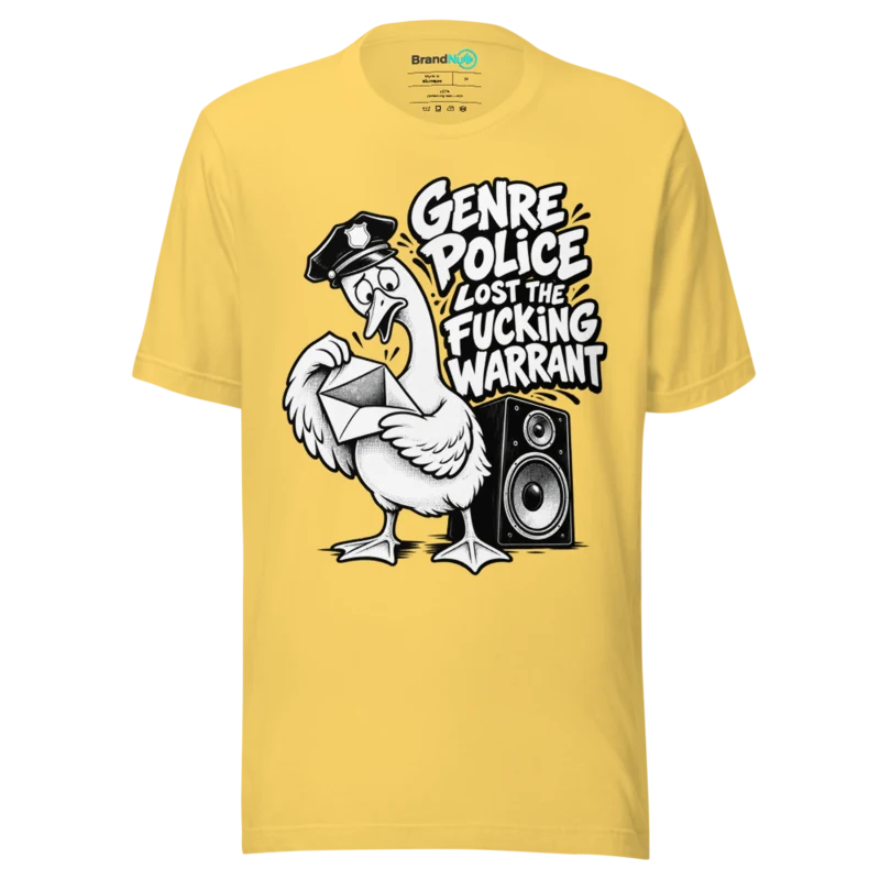 GENRE POLICE LOST THE FUCKING WARRANT T Shirt - Yellow