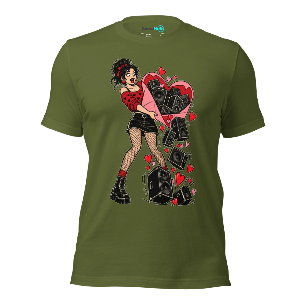 THIS LOVE NOTE CONTAINS A BACKLINE REQUEST T Shirt Olive Front