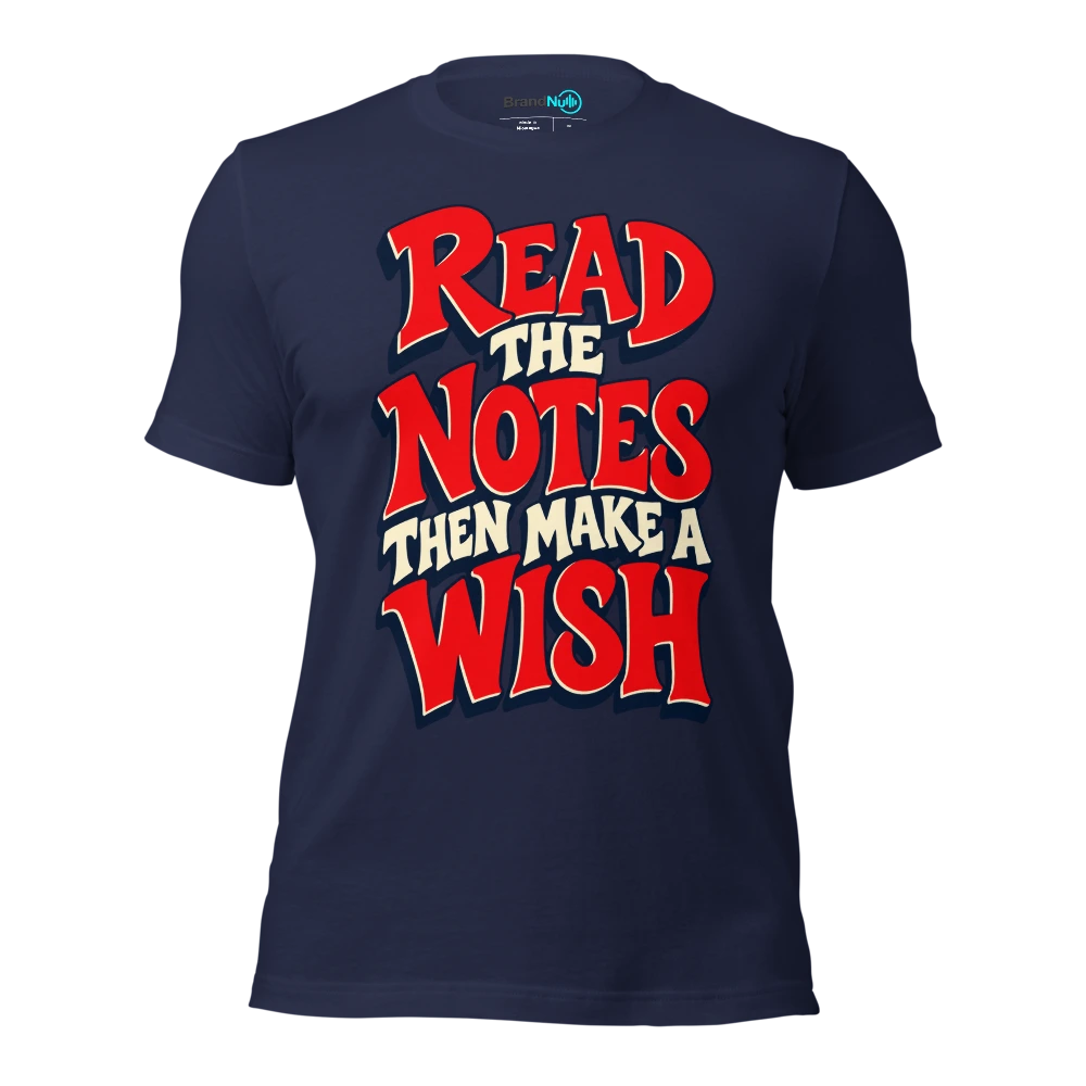 READ THE NOTES THEN MAKE A WISH T Shirt Navy Front