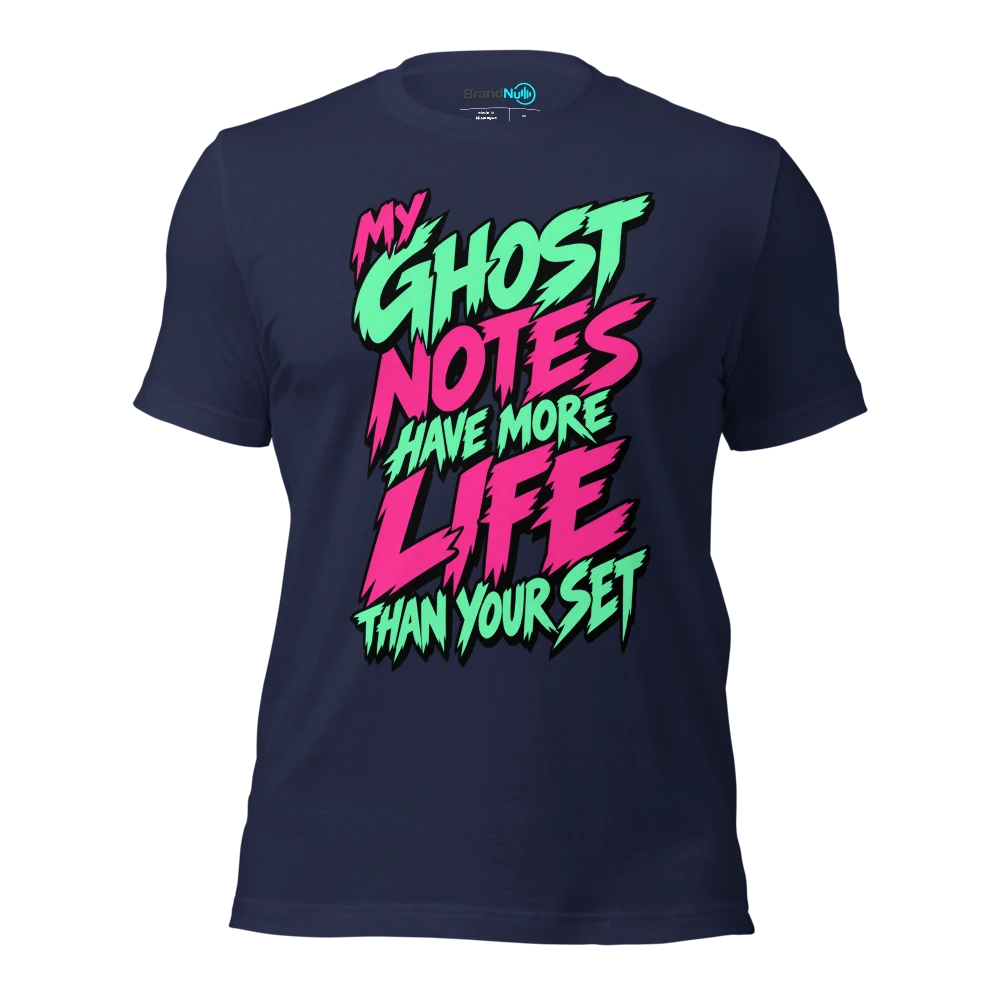 MY GHOST NOTES HAVE MORE LIFE THAN YOUR SET T Shirt Navy Front