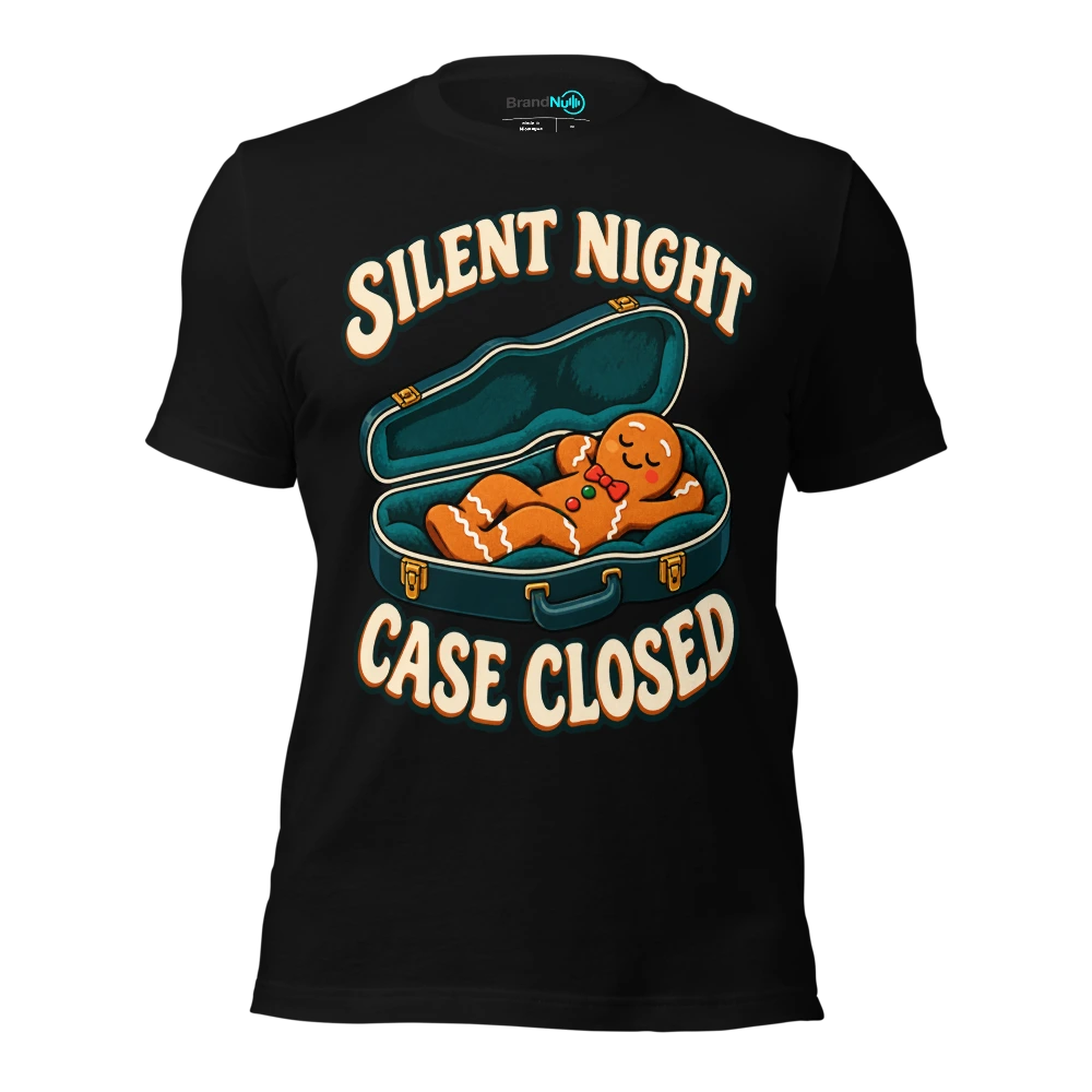 SILENT NIGHT CASE CLOSED T Shirt Black Front