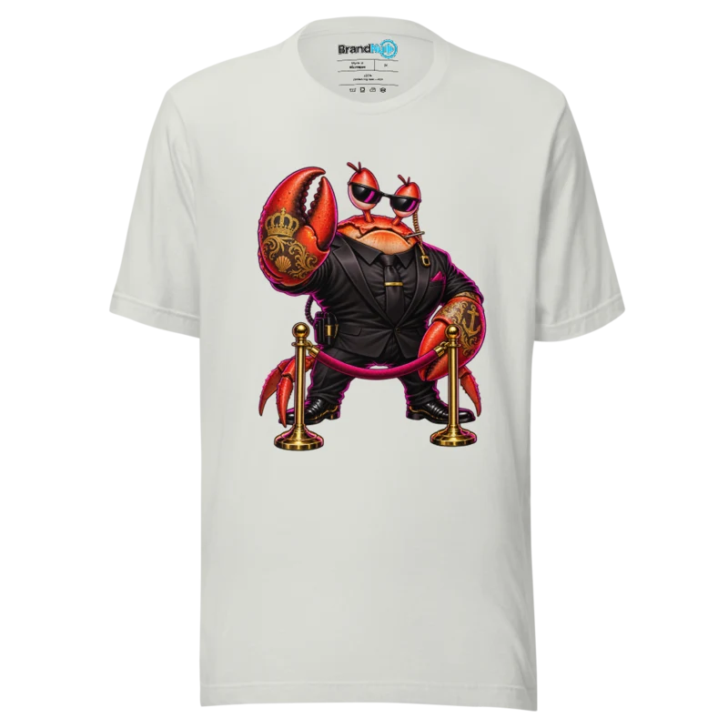 BrandNu Nightclub Security Crab T-Shirt - Silver - Front