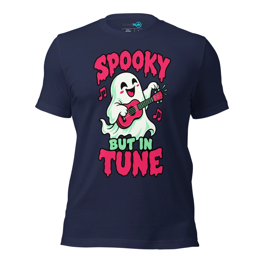 SPOOKY BUT IN TUNE T Shirt Navy Front