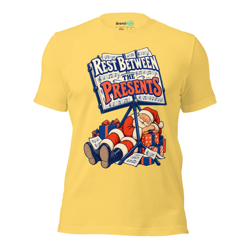 REST BETWEEN THE PRESENTS T Shirt Yellow Front