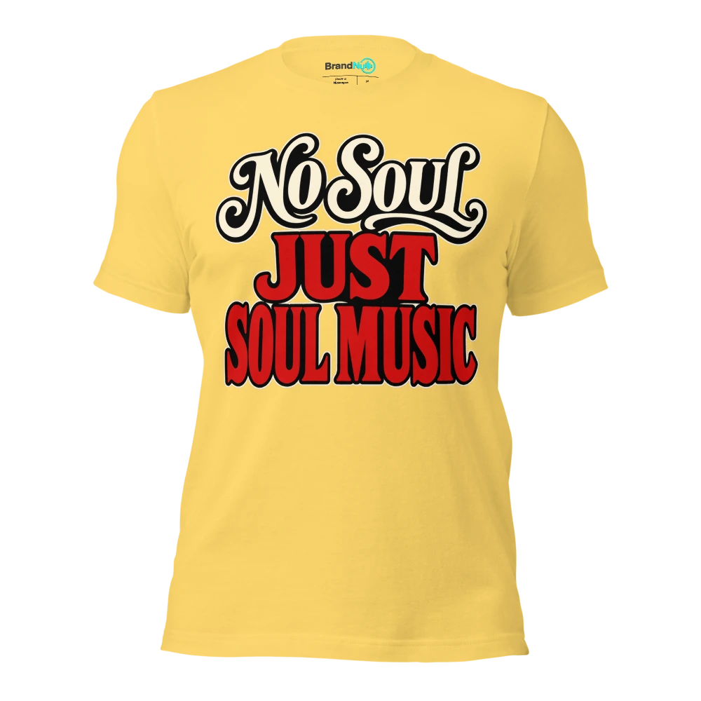 NO SOUL JUST SOUL MUSIC T Shirt - Yellow - front - Ghost 2