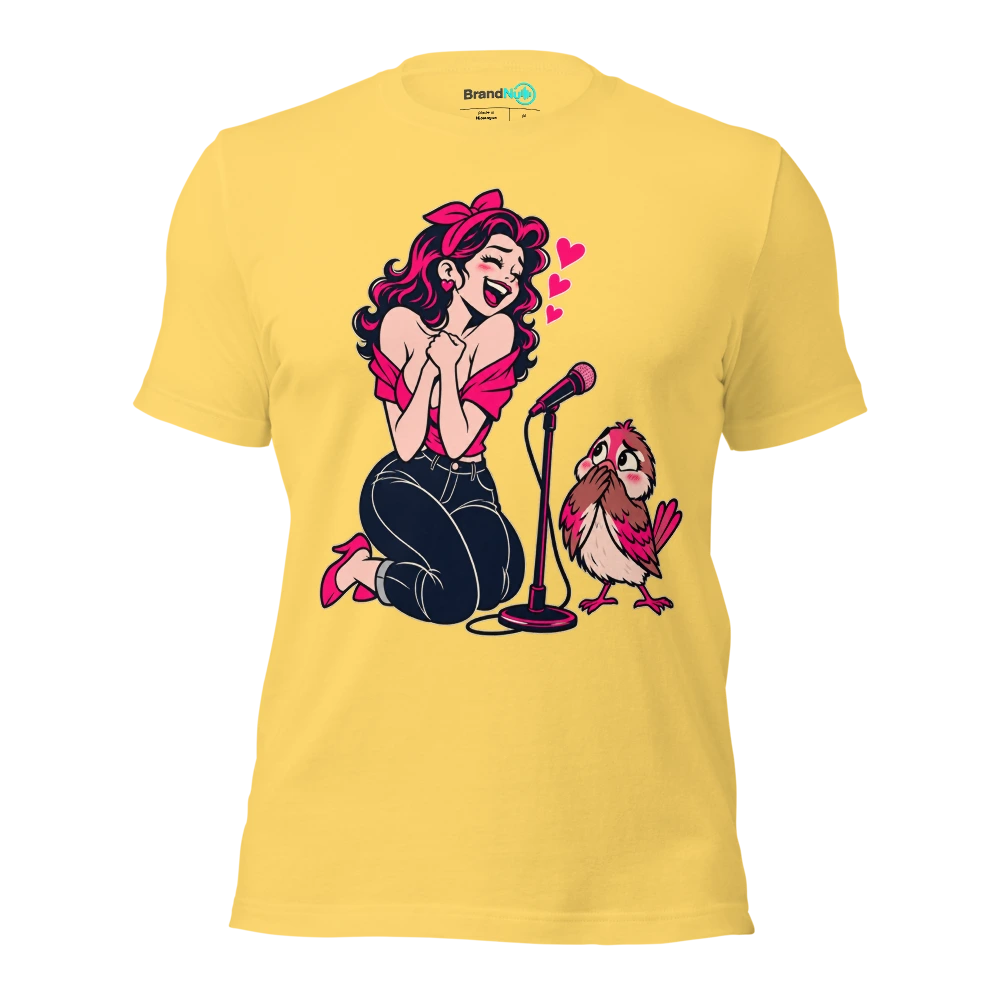 THE SPARROW HAS LEARNED MY EXES FAVOURITE CHORUS T Shirt Yellow Front