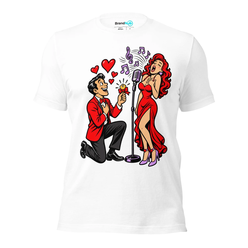 MY VALENTINE ASKED FOR A KEY CHANGE T Shirt White Front