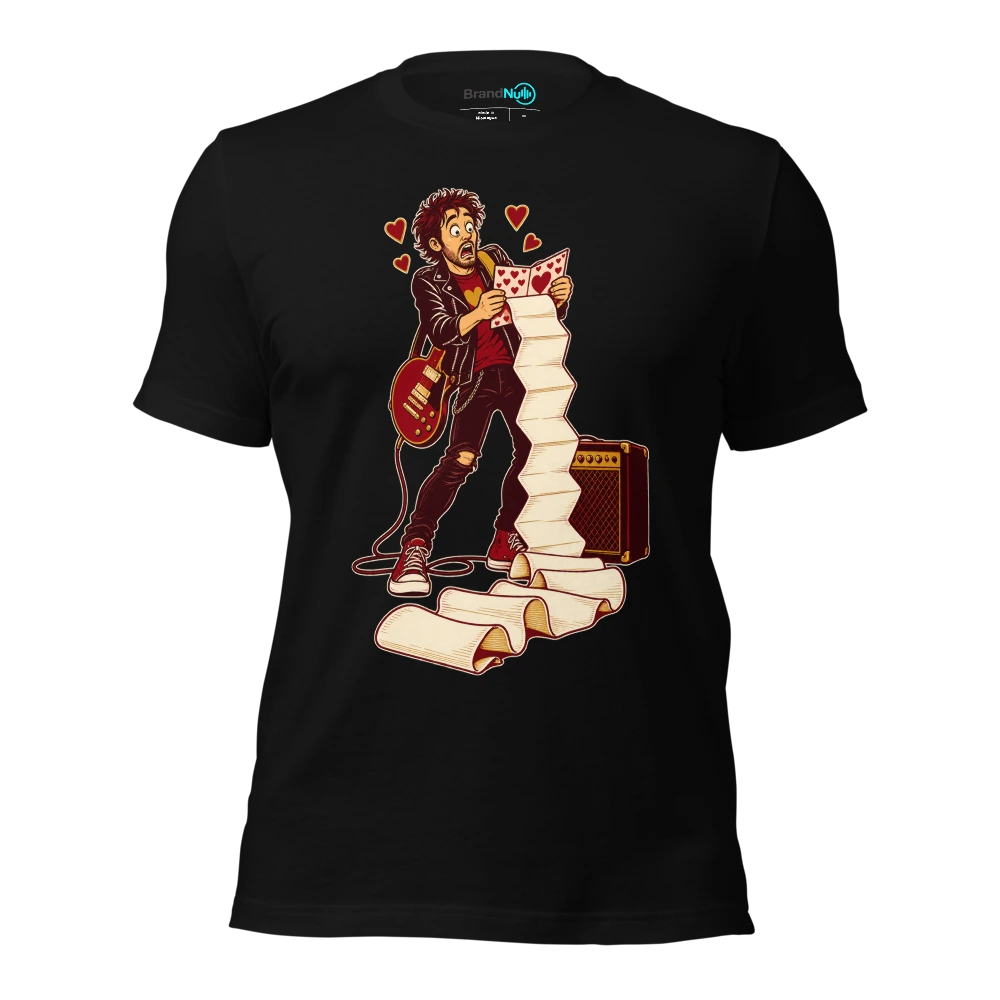 THE VALENTINE CARD IS AN APPEARANCE INVOICE T-SHIRT