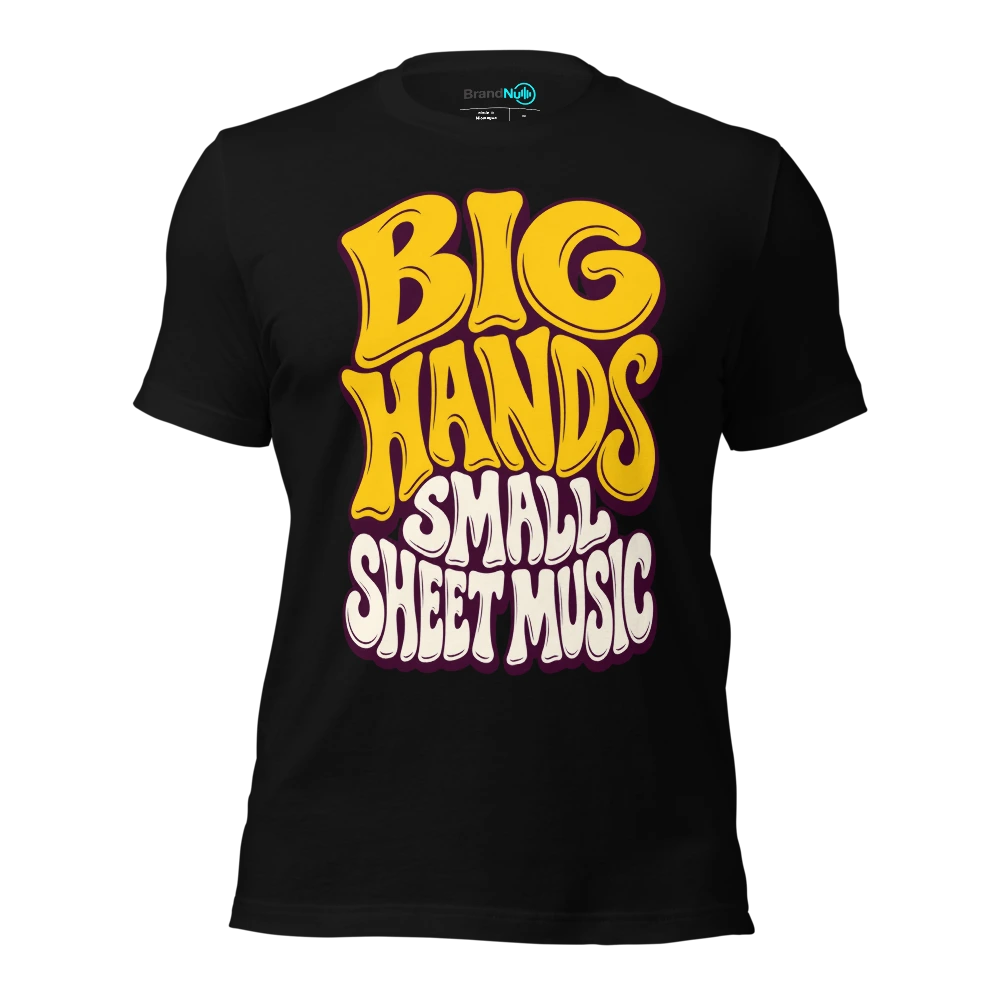 BIG HANDS SMALL SHEET MUSIC T Shirt Black Front