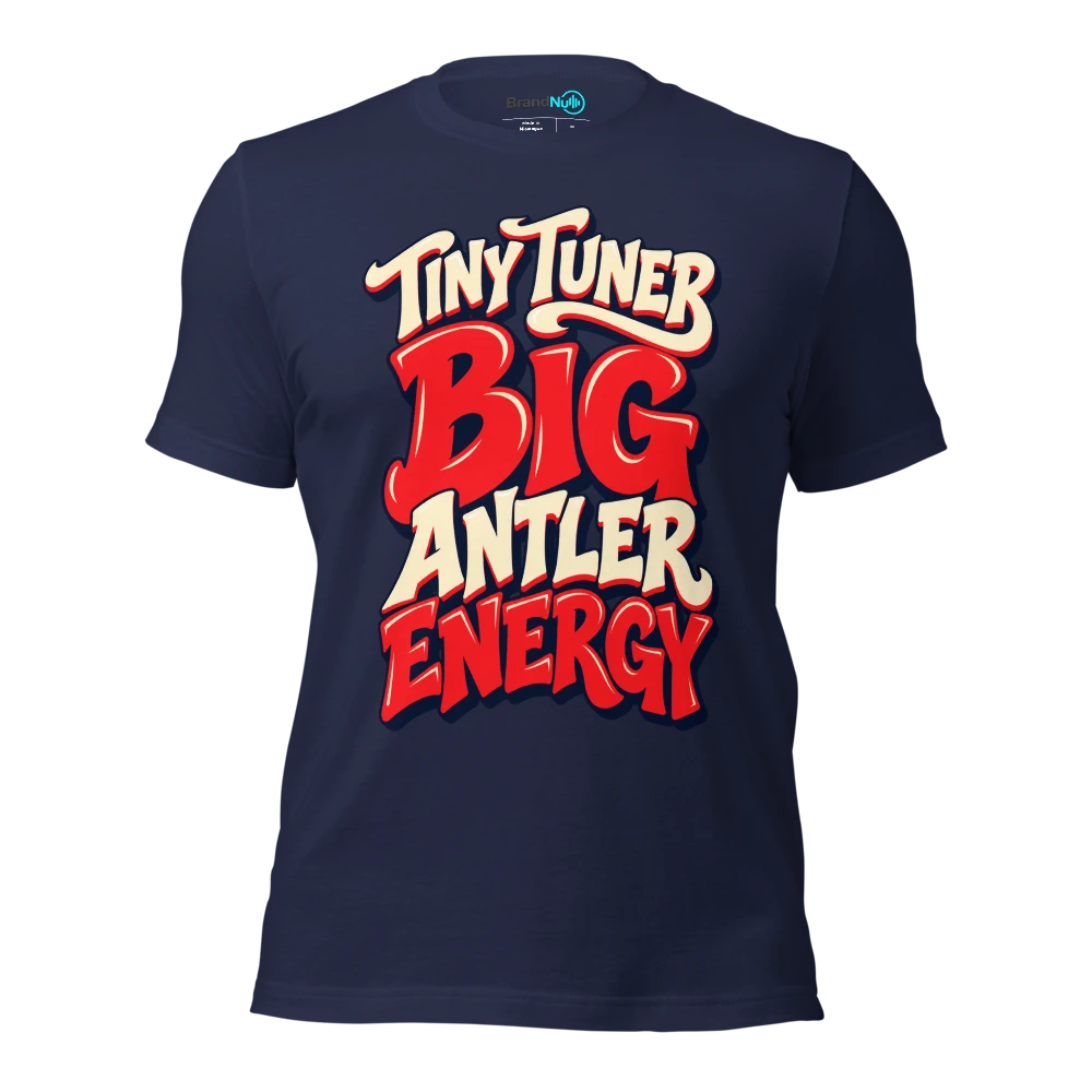 TINY TUNER BIG ANTLER ENERGY T Shirt Navy Front