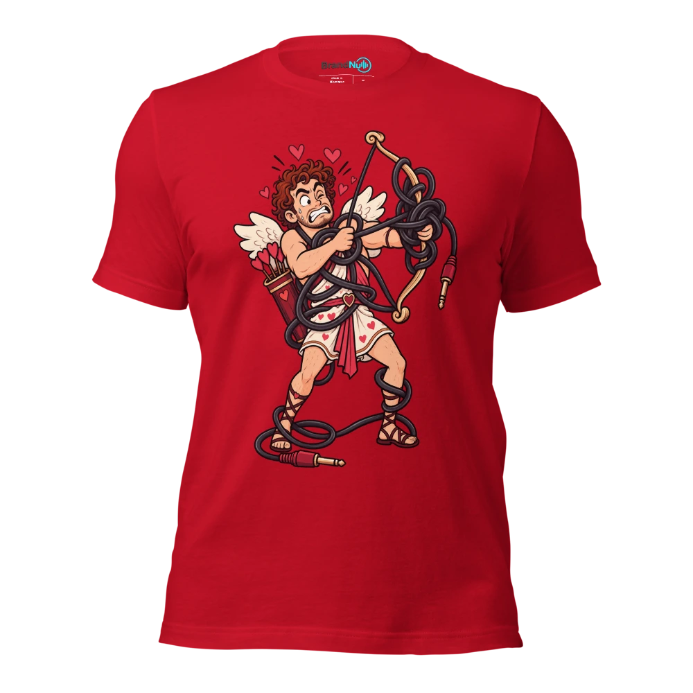THIS BOW IS JUST ANOTHER BAD CABLE LOOP T Shirt Red Front