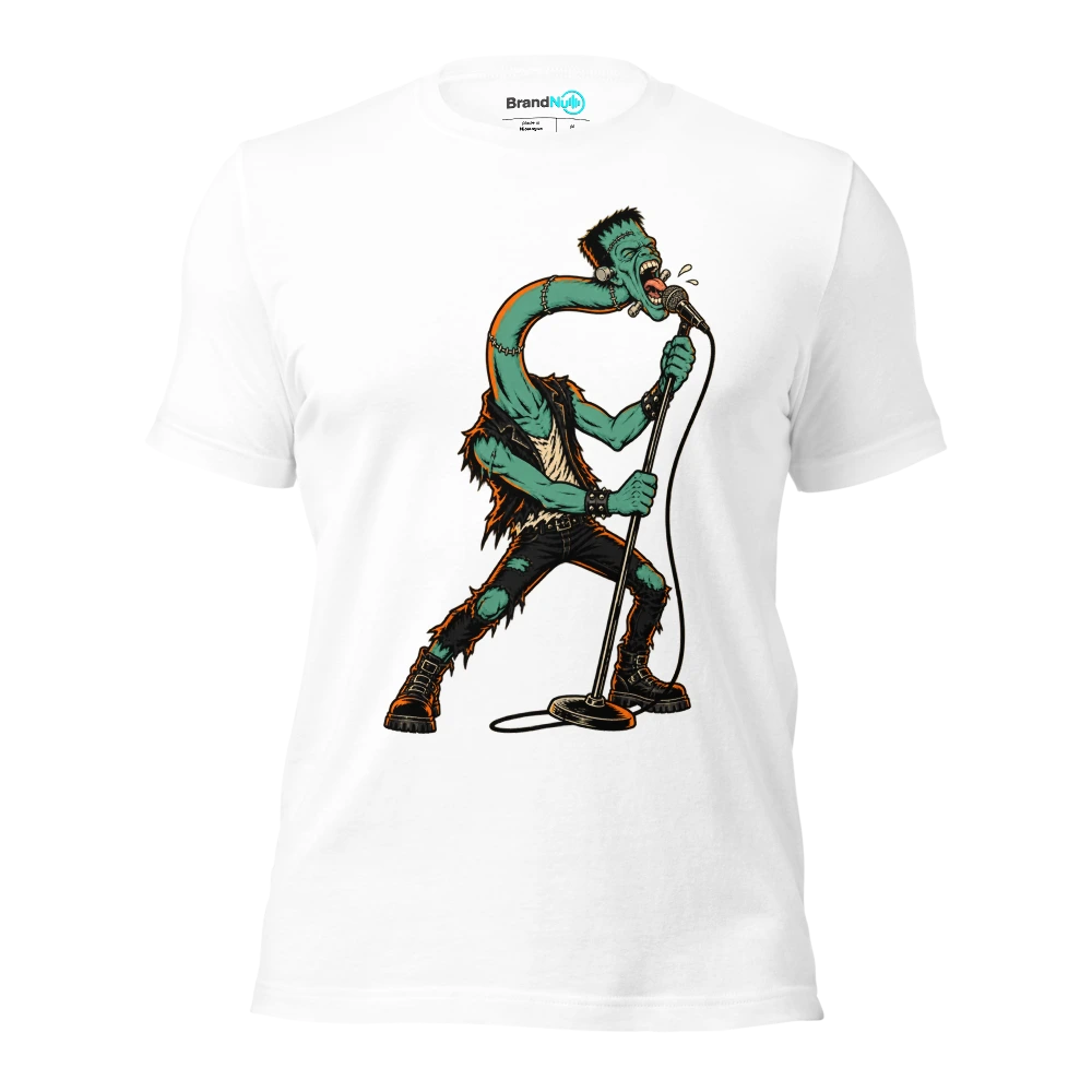 THE MONSTER HAS MORE NECK THAN MIC TECHNIQUE T Shirt White Front