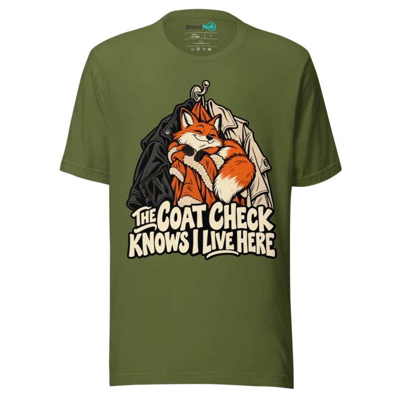 THE COAT CHECK KNOWS I LIVE HERE T Shirt - Olive