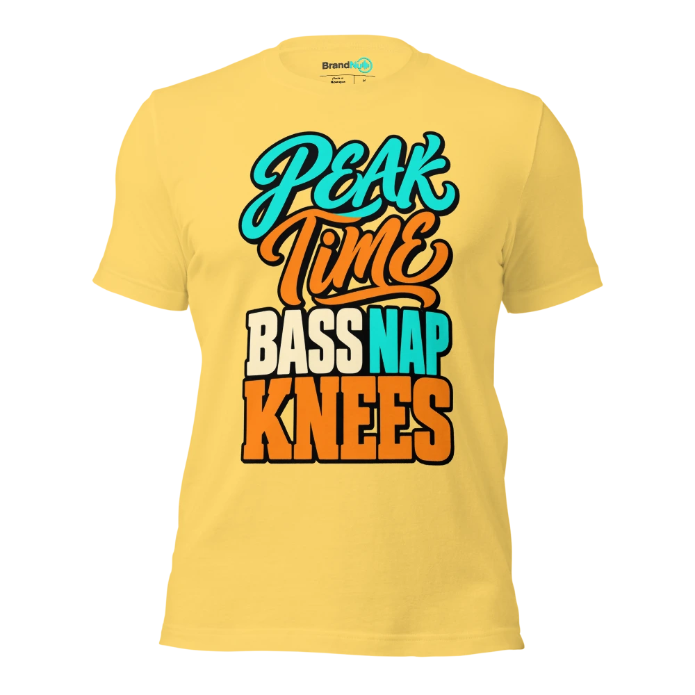 PEAK TIME BASS NAP TIME KNEES T Shirt Yellow Front