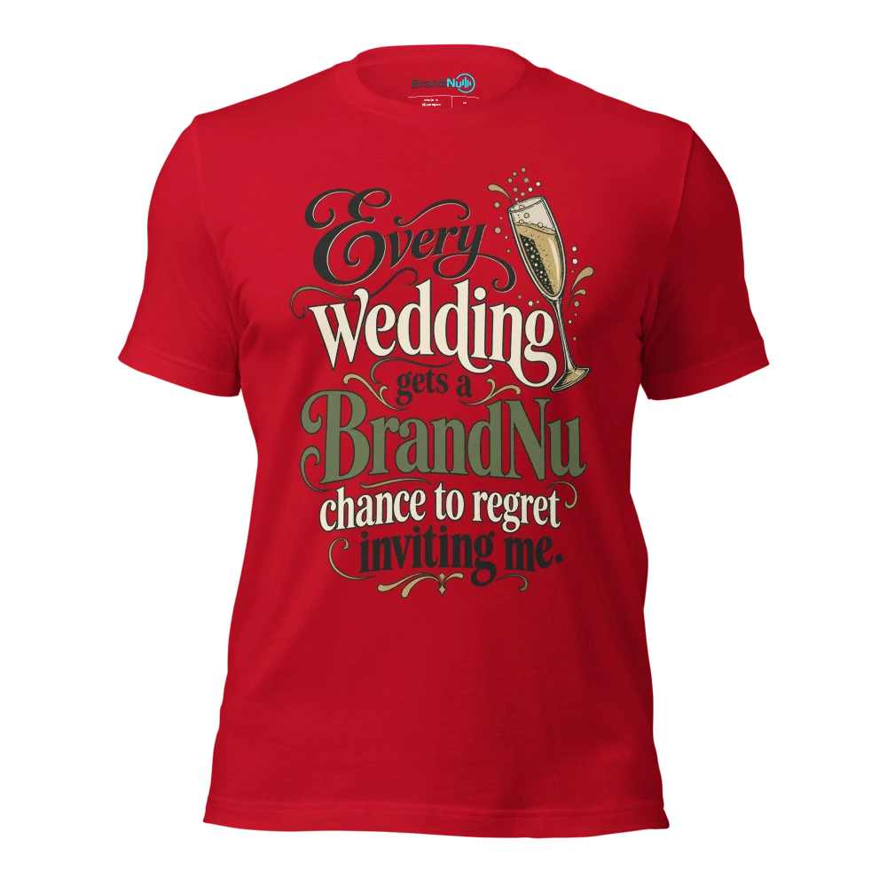 Every wedding gets a BrandNu chance to regret inviting me T Shirt Red Front