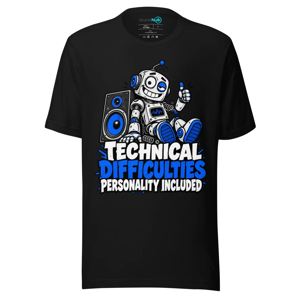 TECHNICAL DIFFICULTIES PERSONALITY INCLUDED T Shirt Black Front