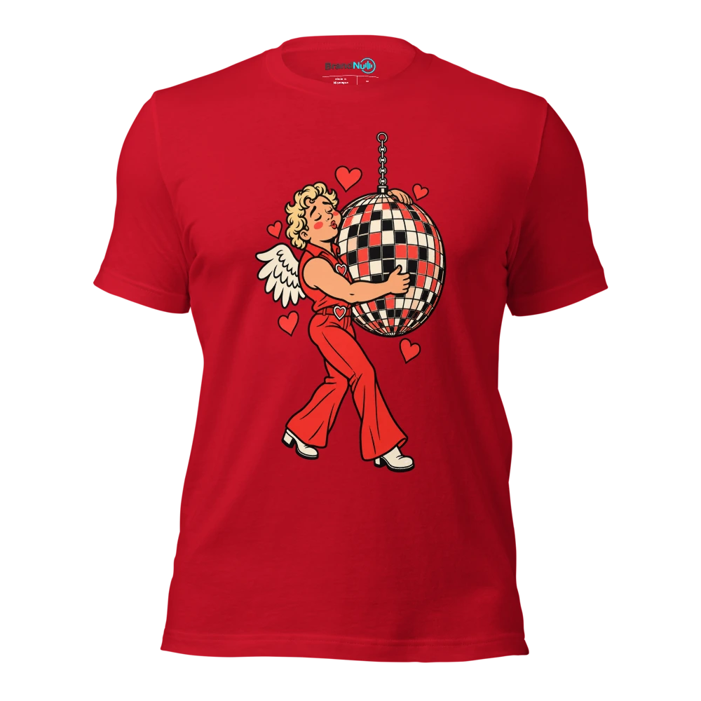 THE DISCO CUPID HAS MISREAD THE DANCEFLOOR T Shirt Red Front