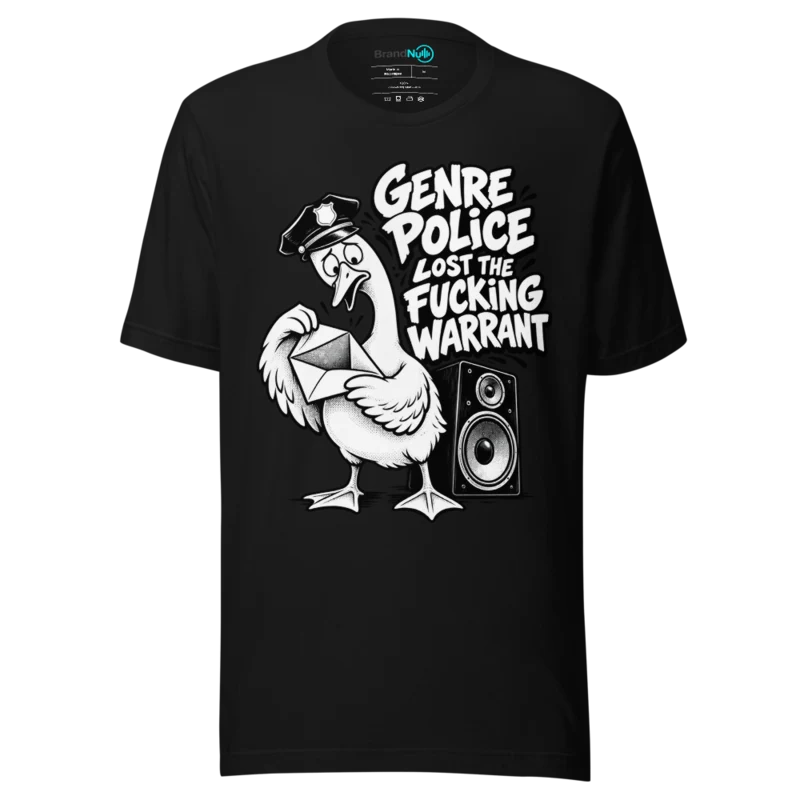 GENRE POLICE LOST THE FUCKING WARRANT T Shirt - Black