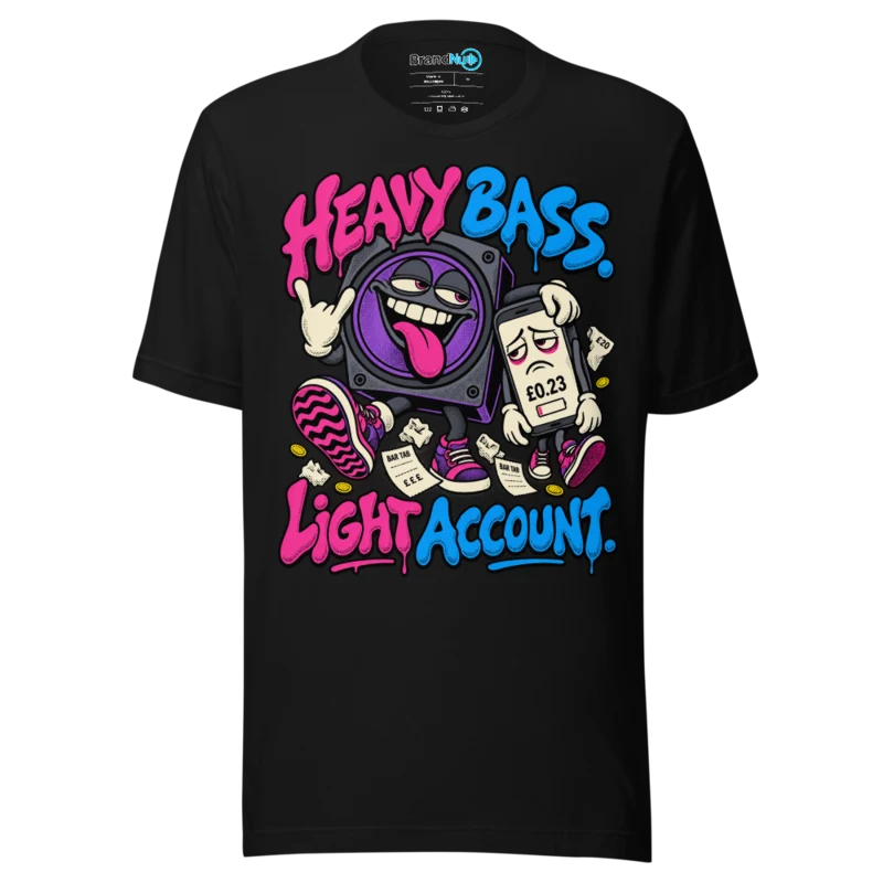 BrandNu Heavy Bass. Light Account. T-Shirt - Black