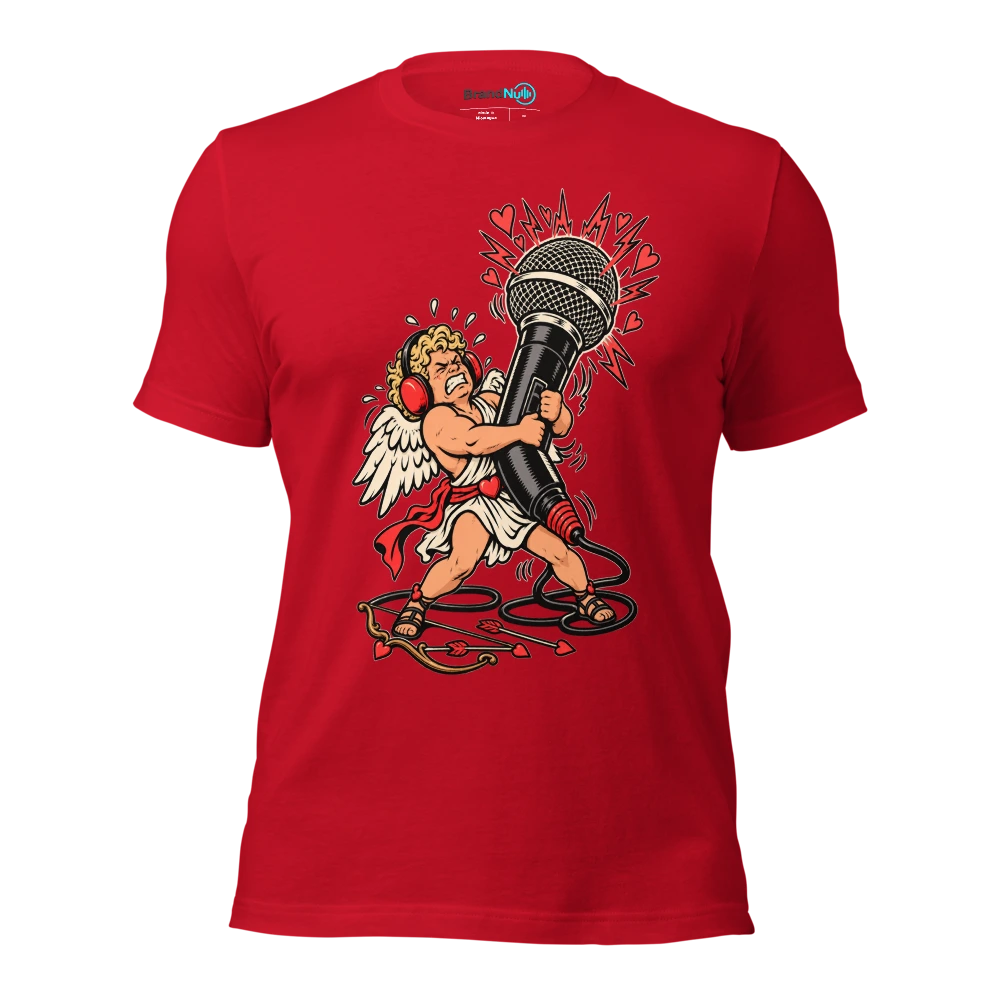 CUPID HAS TERRIBLE GAIN STAGING T Shirt Red Front