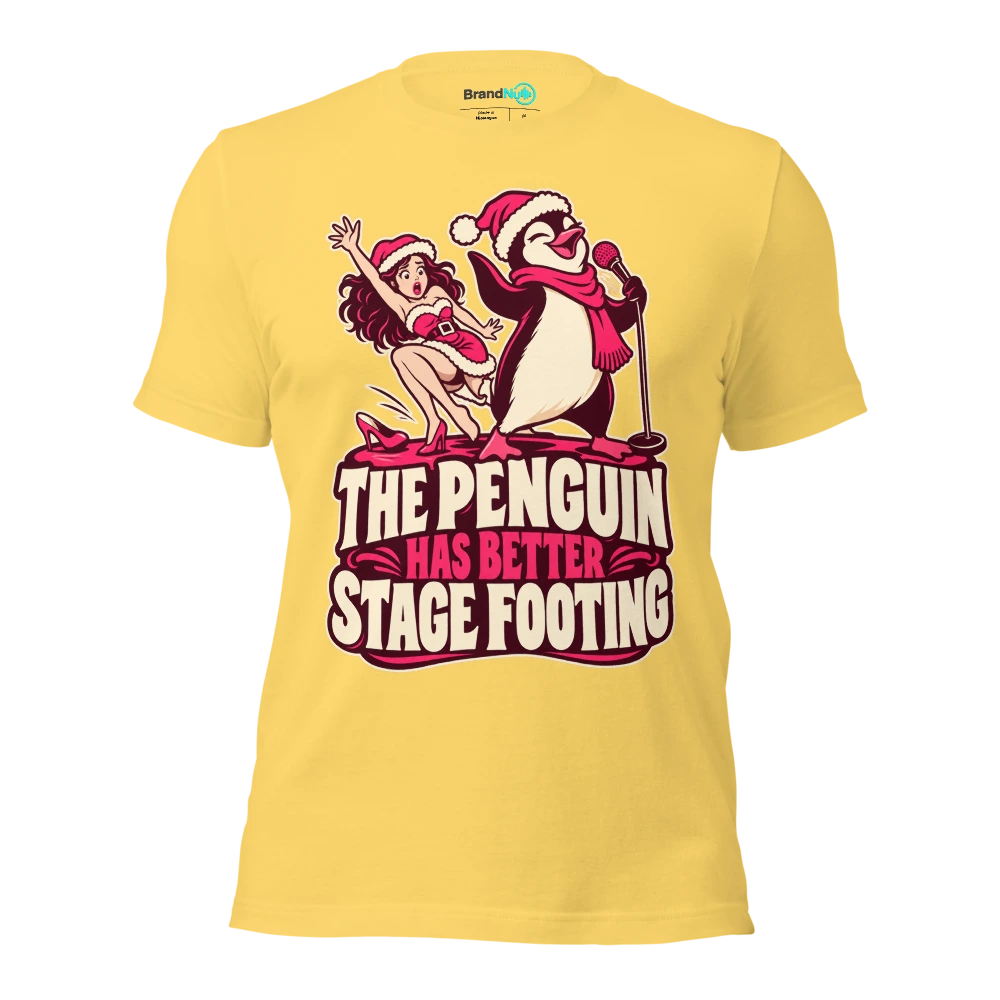 THE PENGUIN HAS BETTER STAGE FOOTING T Shirt Yellow Front