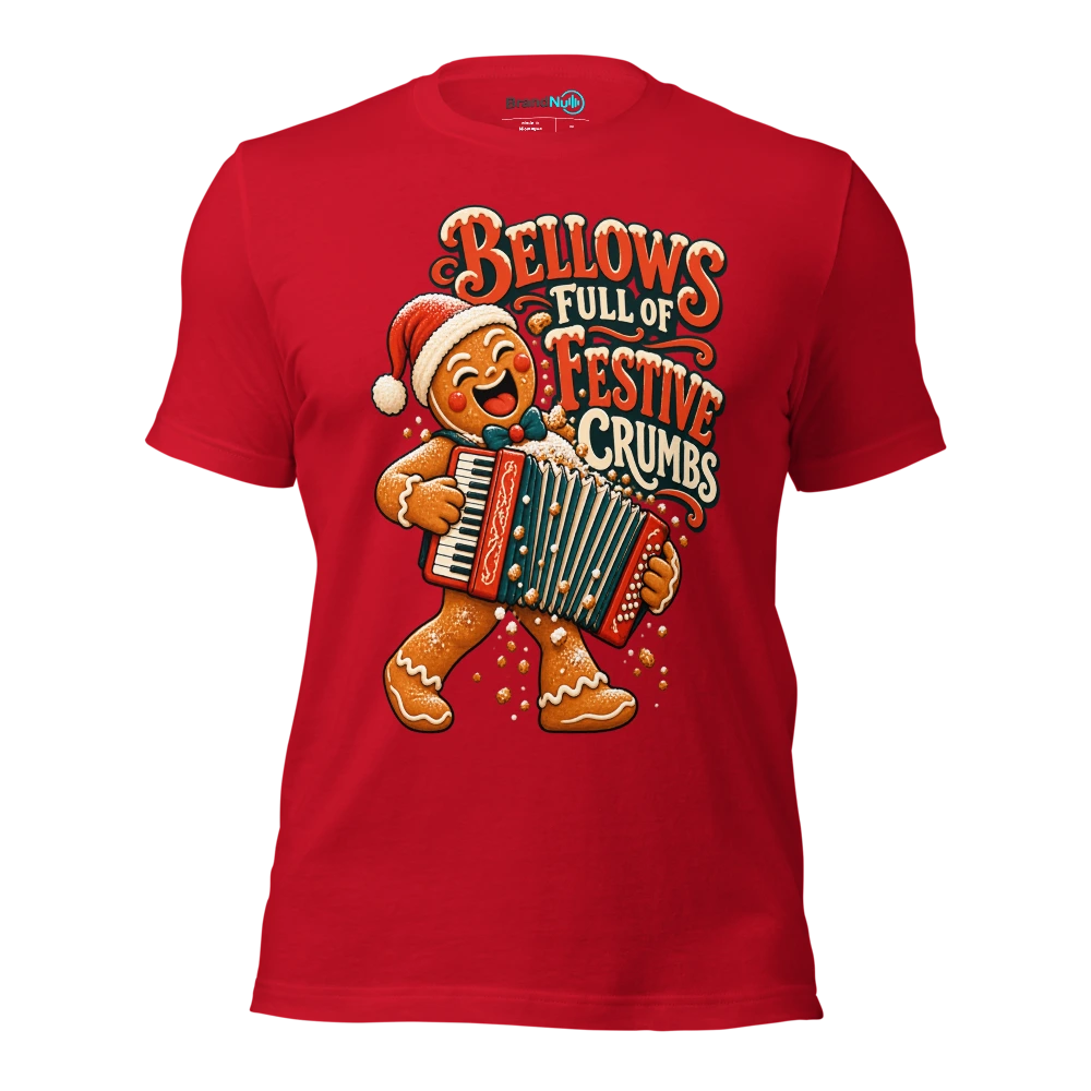BELLOWS FULL OF FESTIVE CRUMBS T Shirt Red Front