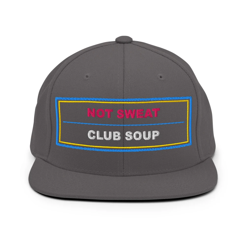 Not Sweat Club Soup Classic Snapback Dark Grey front view
