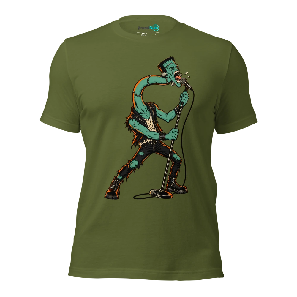 THE MONSTER HAS MORE NECK THAN MIC TECHNIQUE T Shirt Olive Front