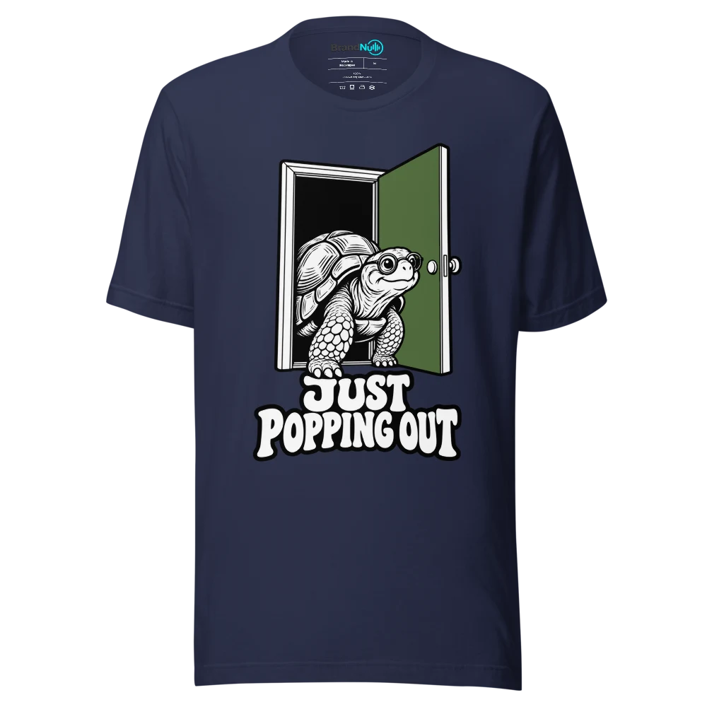 JUST POPPING OUT T Shirt Navy Front