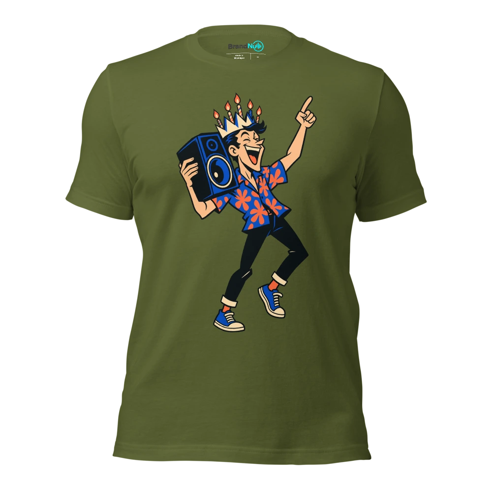 BORN TO DROP BASS FORCED TO COUNT CANDLES T Shirt Olive Front