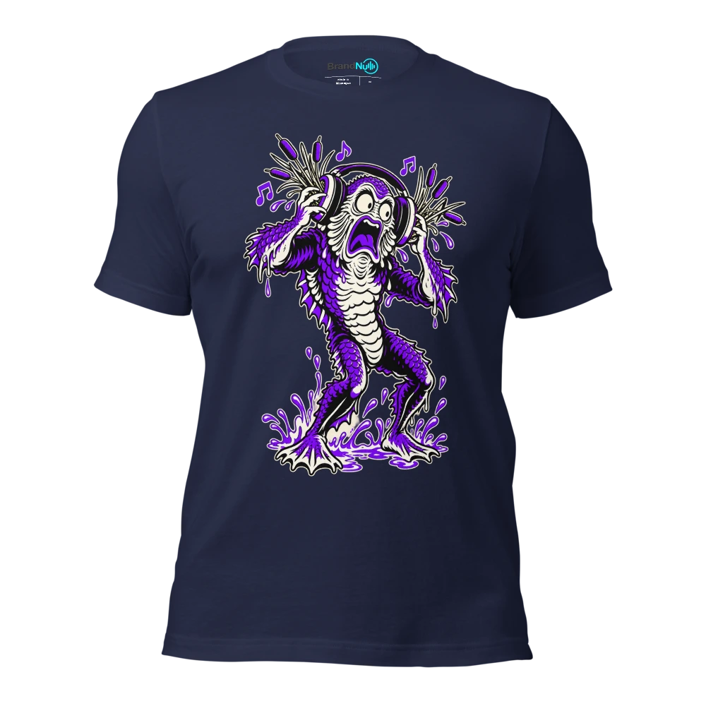 THE CREATURE FROM THE BASS LAGOON T Shirt Navy Front