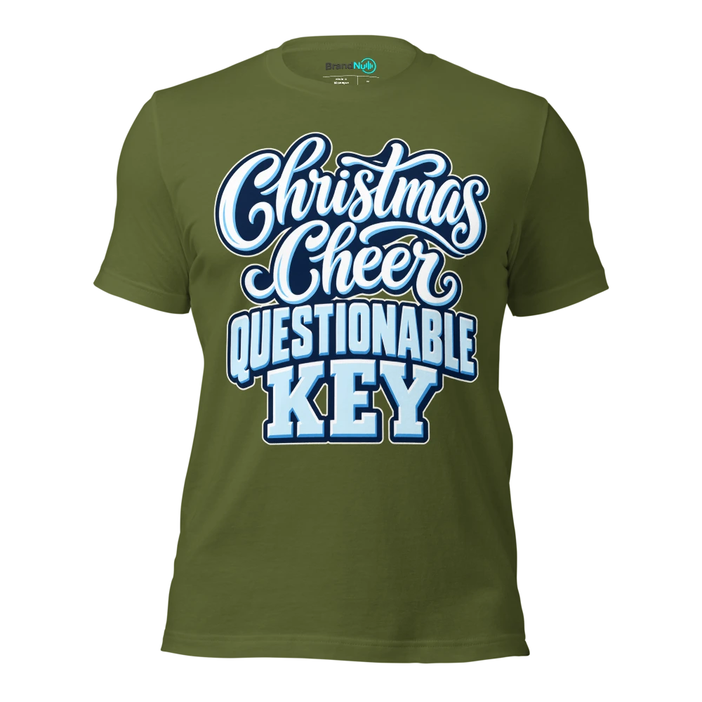 CHRISTMAS CHEER QUESTIONABLE KEY T Shirt Olive Front