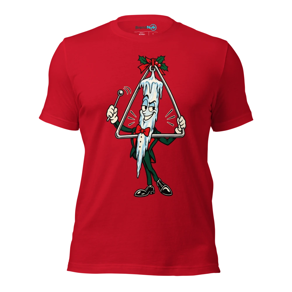 THE ICICLE HAS TAKEN THE TRIANGLE JOB T Shirt Red Front