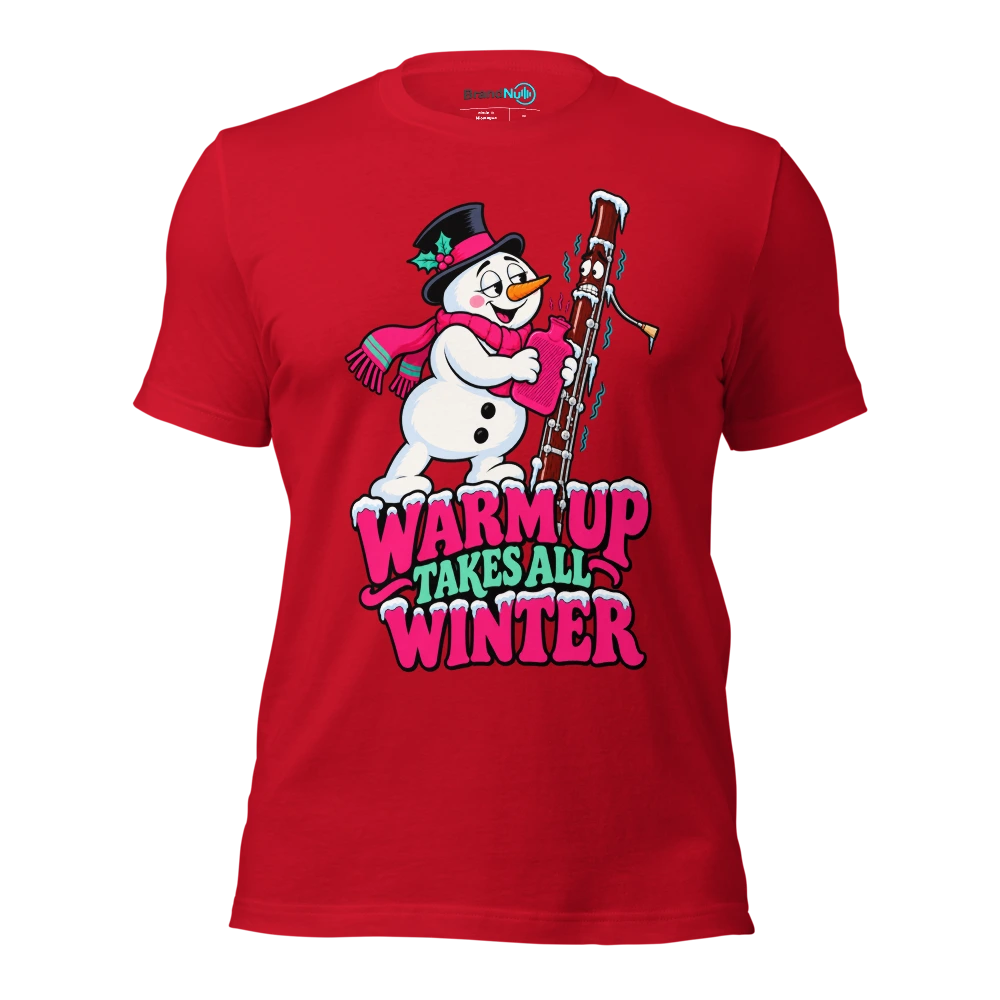 WARM UP TAKES ALL WINTER T Shirt Red Front