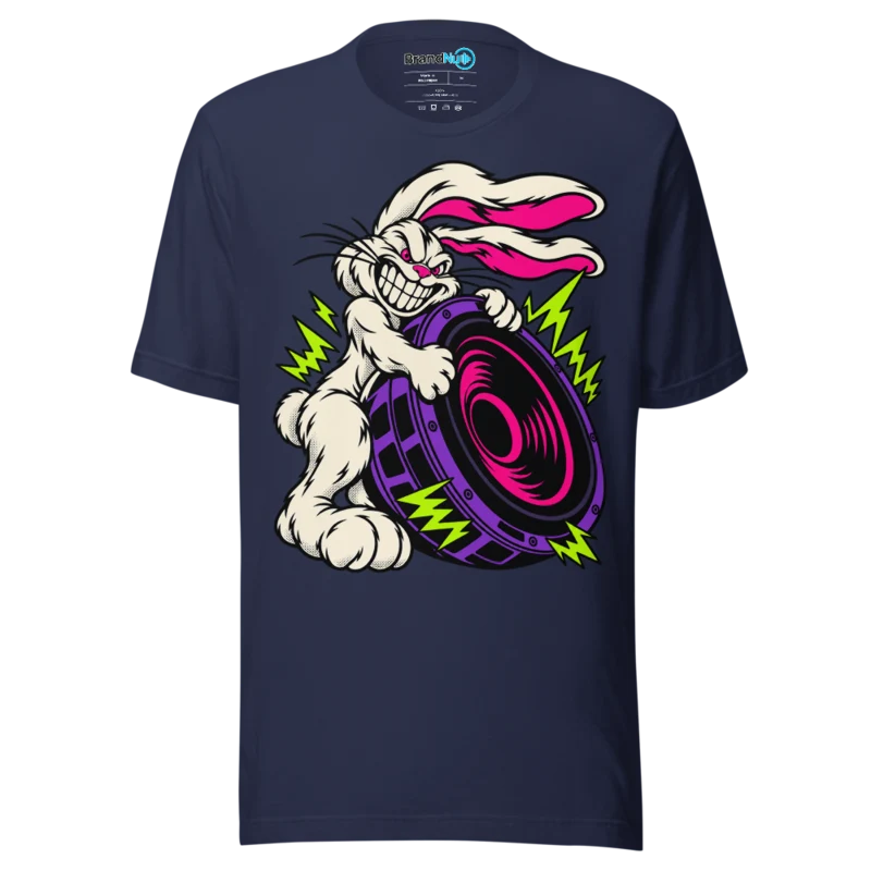 BrandNu Speaker Hugger Rabbit T-Shirt - Navy