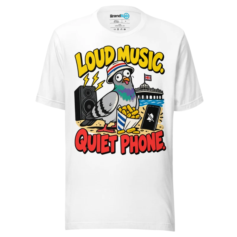 BrandNu Loud Music. Quiet Phone. T-Shirt - White