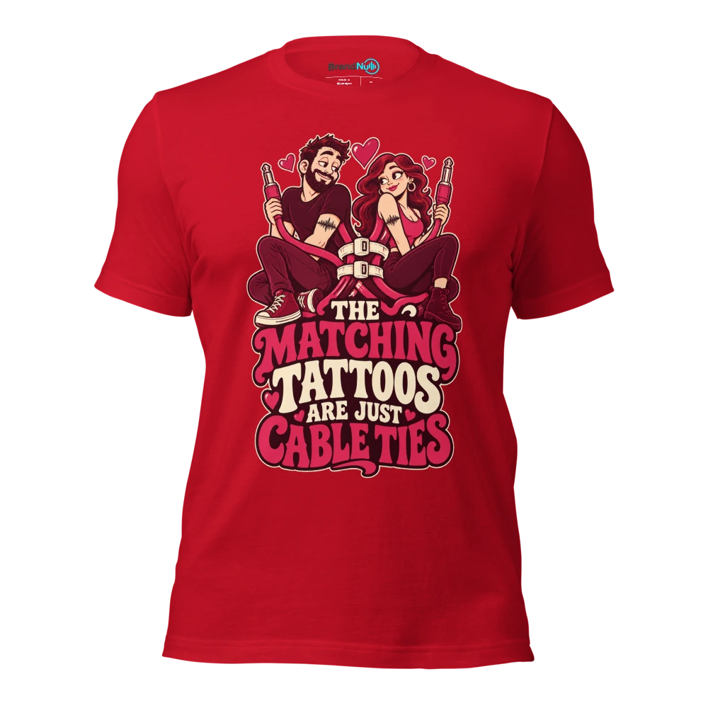 THE MATCHING TATTOOS ARE JUST CABLE TIES T Shirt Red Front