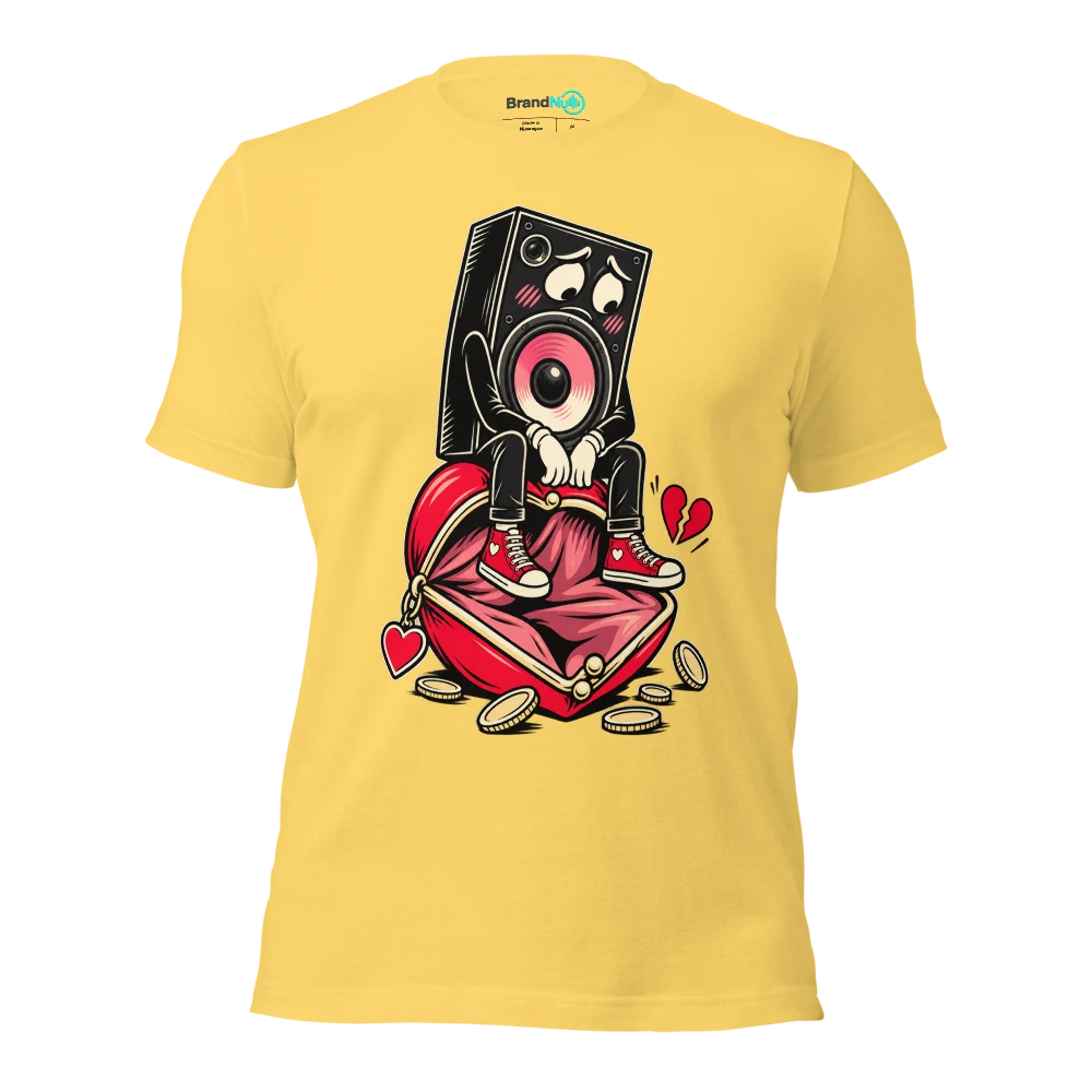 THE BASSLINE HAS STOLEN MY ANNIVERSARY BUDGET T Shirt Yellow Front