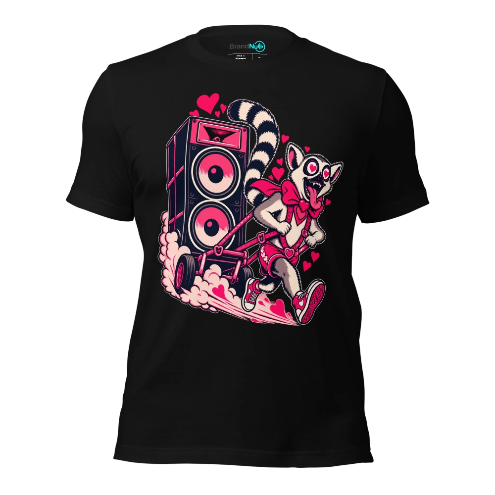 THE LOVESTRUCK LEMUR HAS REQUESTED SPEED GARAGE T Shirt Black Front