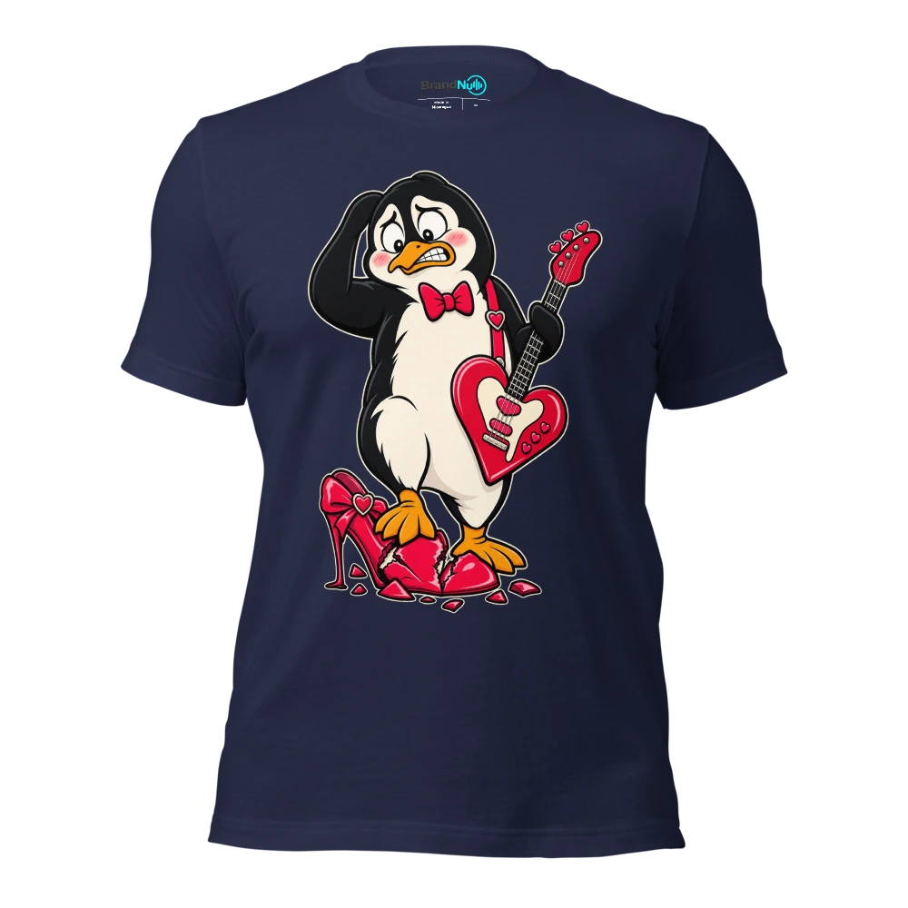 THE PENGUIN HAS STEPPED ON THE ROMANCE AGAIN T Shirt Navy Front