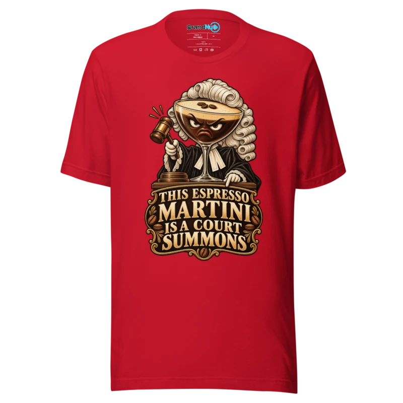 BrandNu This Espresso Martini Is A Court Summons T-Shirt - Red - Front