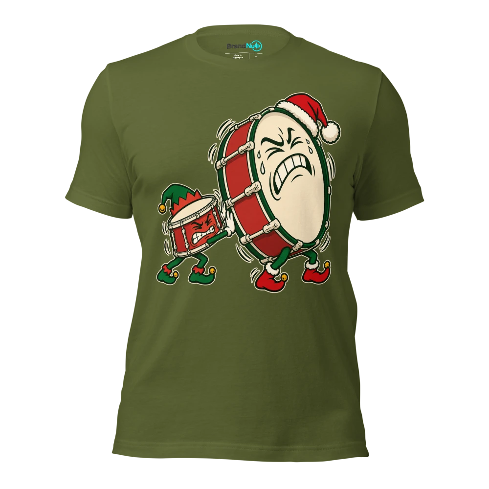 THE TOY DRUM HAS A REAL ATTITUDE T Shirt Olive Front
