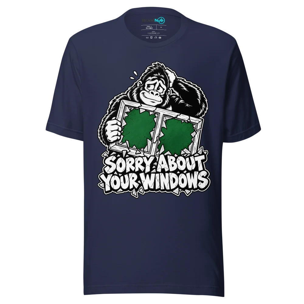 SORRY ABOUT YOUR WINDOWS T Shirt Navy Front