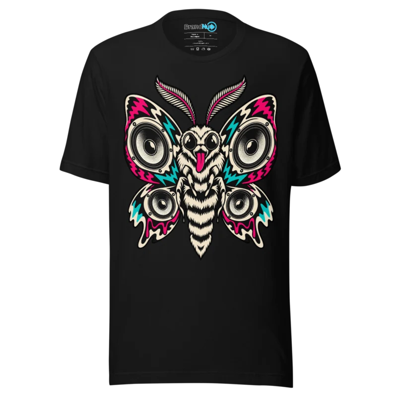 BrandNu Speaker Wing Moth T-Shirt - Black