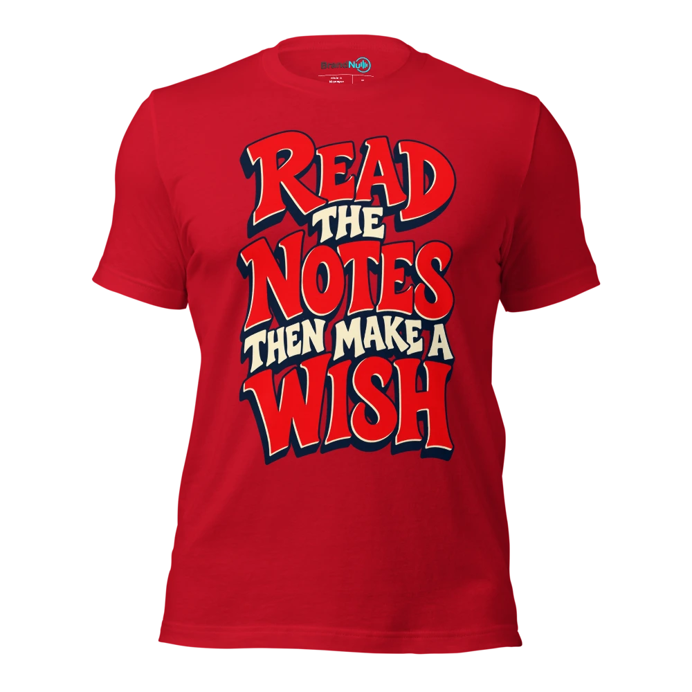 READ THE NOTES THEN MAKE A WISH T Shirt Red Front